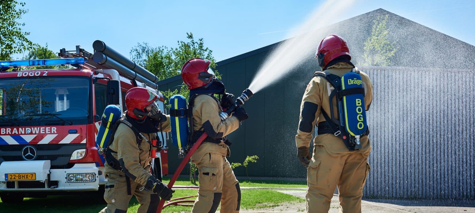 Firefighters training